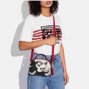 NWT COACH DISNEY MICKEY SERENA BAG CHALK
